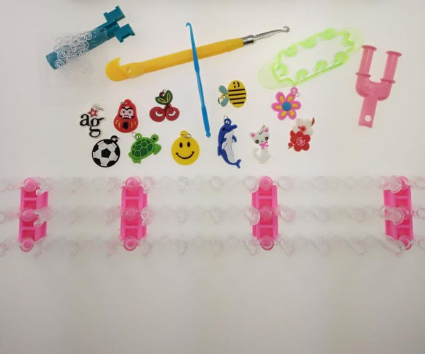 loom rubber bands bracelet rainbow rubber loom bands make woven bracelet DIY toys Christmas 2019 Gift  for kids or hair