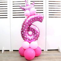 32-inch Digital Balloon Birthday Balloons Children Number Foil Balloons Happy Birthday Party Decorations Kids Ballon Cartoon Hat