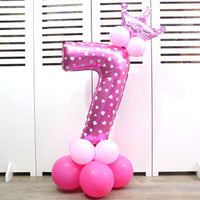 32-inch Digital Balloon Birthday Balloons Children Number Foil Balloons Happy Birthday Party Decorations Kids Ballon Cartoon Hat