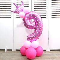 32-inch Digital Balloon Birthday Balloons Children Number Foil Balloons Happy Birthday Party Decorations Kids Ballon Cartoon Hat