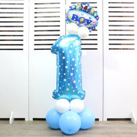 32-inch Digital Balloon Birthday Balloons Children Number Foil Balloons Happy Birthday Party Decorations Kids Ballon Cartoon Hat