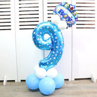 32-inch Digital Balloon Birthday Balloons Children Number Foil Balloons Happy Birthday Party Decorations Kids Ballon Cartoon Hat