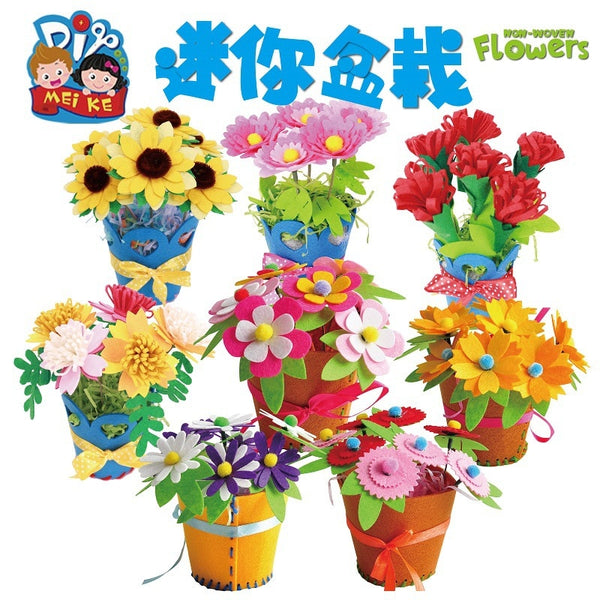 Handmade diy Potted Bouquet Material Package Crafts Kids Simulation Sewing Potted Kindergarten Children's Toys