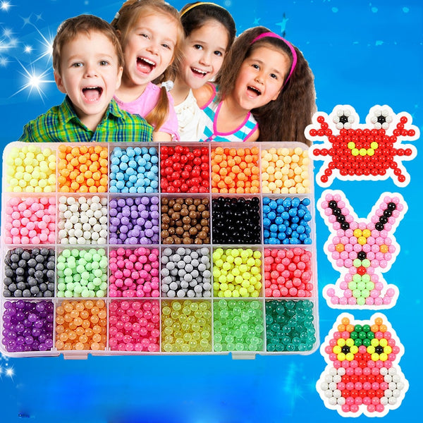 Children Beads Crafts for Kids 5200pcs DIY Beads Crystal Creative Material Kids Beads Water Spray Magic Puzzle Toys for Children