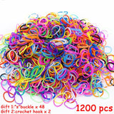 1200pcs Rubber Loom DIY Patience Toys For Children Lacing Bracelet Silicone Rubber Bands Elastic Rainbow Weave Gifts DIY Toys